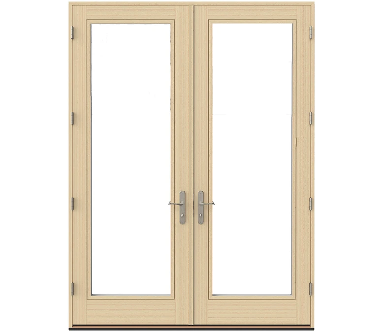 Helena Pella Lifestyle Series Wood Double Hinged Patio Doors